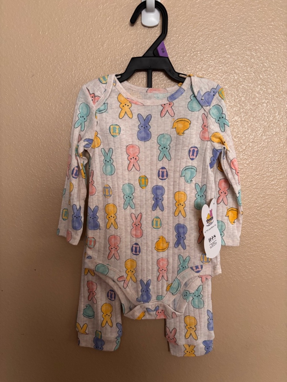 Kids Long Sleeve Matching Set in Pastel Multi - Soft Ribbed Two-Piece